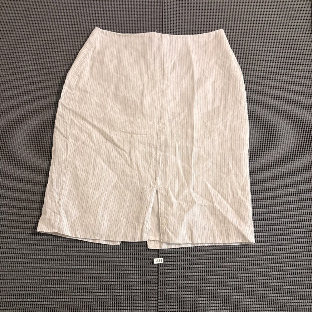 Banana Republic Factory Womens White Gray Pinstripe Pencil Skirt Size 2